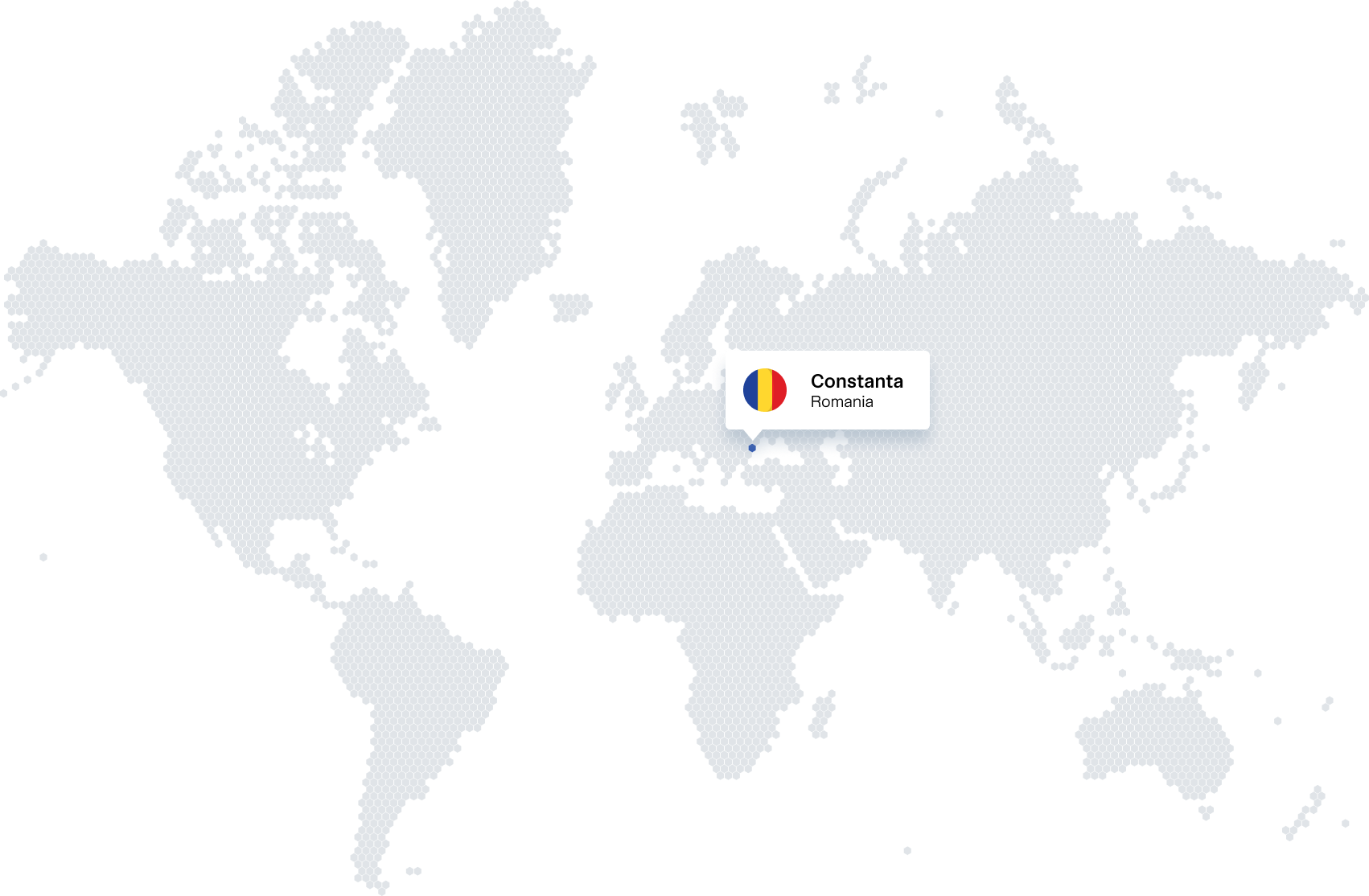 World map highlighting Constanta, Romania